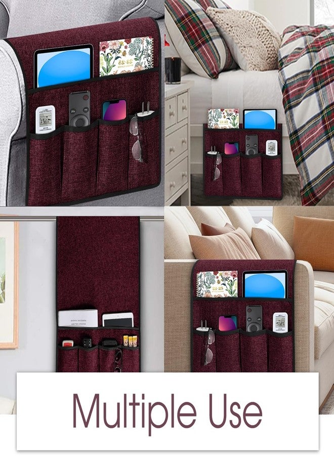 Joywell Remote Holder for Recliner Couch Armchair Caddy Sofa Armrest Organizer Non Slip Sofa Arm Chair Caddie with 6 Pocket Storage for Magazine, Tablet, Phone, iPad, Dark Purple - Image 4